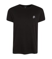 New Look Black Rose Embroidered Short Sleeve T-Shirt